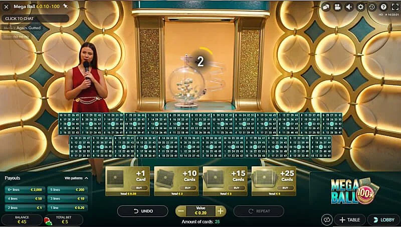 7Bet Mega Ball Bingo Live Casino Online